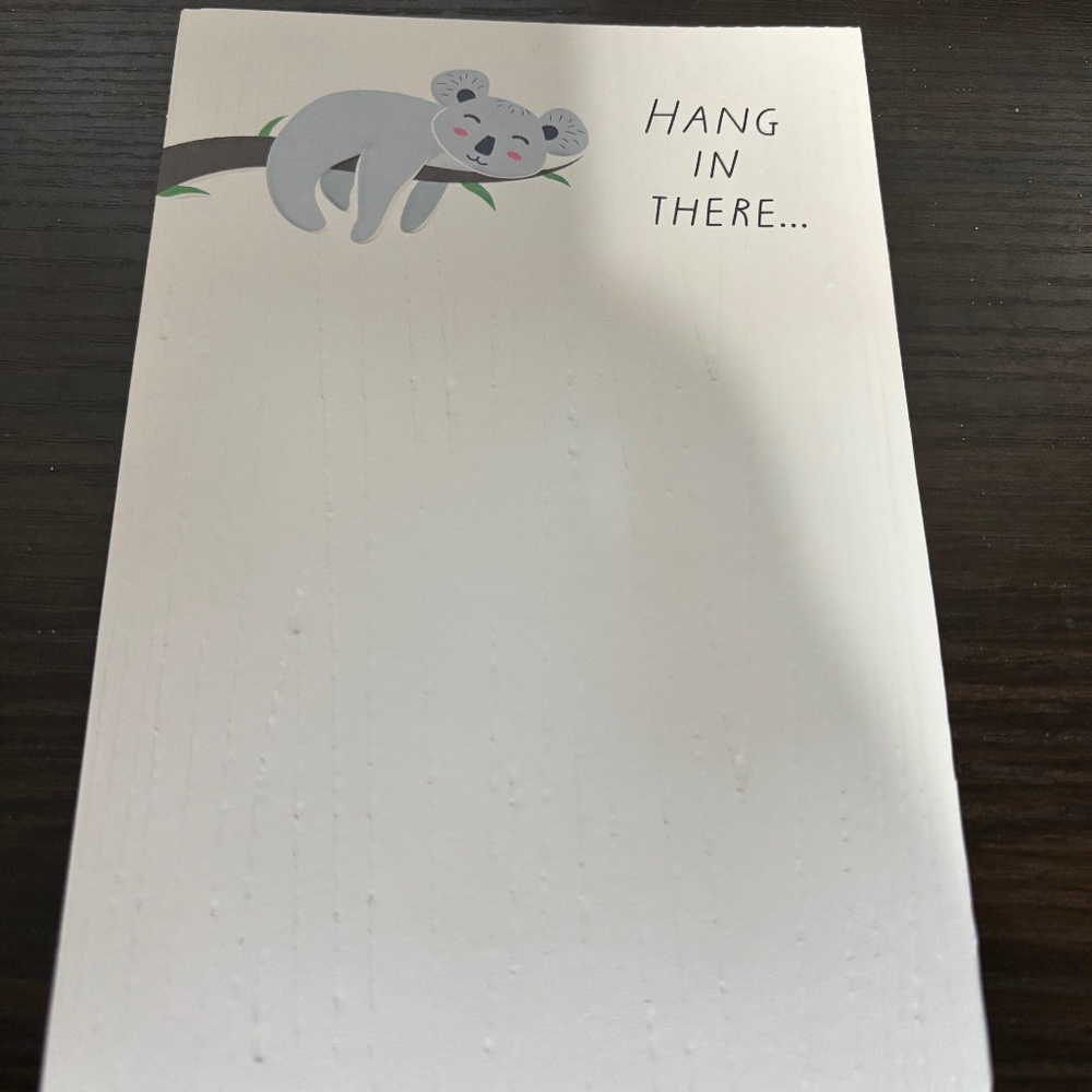 KOALA BEAR " HANG IN THERE" GREETING CARD